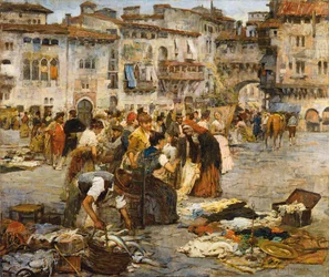 Um mercado em Granada (óleo sobre tela)