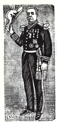 Retrato de Porfirio Diaz (1828-1915), Presidente da República do México. Xilografia de Jose Guadalupe Posada (1852-1913).