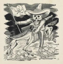 O Grande Crânio de Emiliano Zapata, c.1911-16, impresso em 1930 (gravura em foto-relevo com gravura)
