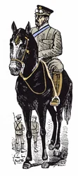 A Revolução Mexicana (1910-1920): retrato de Victoriano Huerta (1854-1916). Xilografia de Jose Guadalupe Posada (1852-1913).