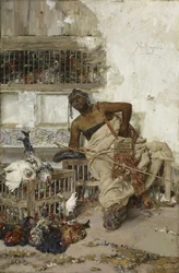 Mercado de Aves, Tânger, c.1881 (óleo sobre madeira)