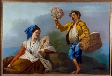 O Mercador dos Malvados Pintura de José del Castillo (1737-1793) Século XVIII Museu do Prado de Madrid