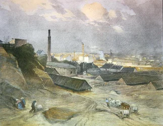 Brickworks at Heiligenstadt, publicado em Viena (cor litho)