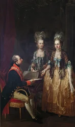 Retrato do Imperador José II na espineta com as suas irmãs Maria Elisabeth e Maria Anna.