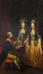 Retrato do Imperador José II na espineta com suas irmãs Maria Elisabeth e Maria Anna