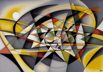 abstract: silver-yellow_curve 5