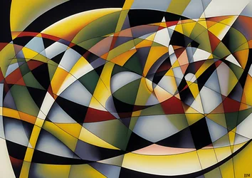 abstract: silver-yellow_curve 6