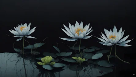 pintura a tinta: waterlili-black_04