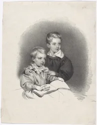 O príncipe herdeiro Franz Joseph e o arquiduque Ferdinand Maximilian Josef em crianças