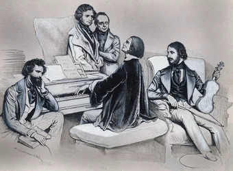 Desenho após litografia de Josef Kriehuber (1800-1876)