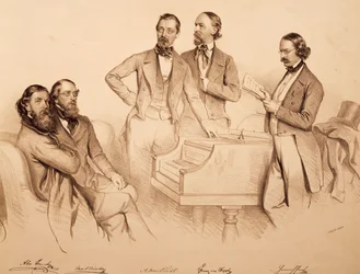Retrato de grupo de músicos e compositores vienenses: Franz von Suppe