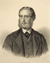 Retrato de Ferdinand Bonaventura, Príncipe Kinsky (1834-1904). Gravura de Josef Kriehuber