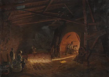 Acierie - Ironworks, de Wallander, Josef Wilhelm (1821-1888). Óleo sobre tela