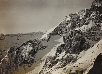 Álbum "Meine weltkriegs - Erinnerungen South-West Front (Caríntia, Itália, Tirol do Sul) (My world war - memories of the South-Western Front in Carinthia, Italy, Trentino-Alto Adige) 31/03/1915-12/11/1918 - Josef Zohles Wien ": os Alpes (foto a p/b)