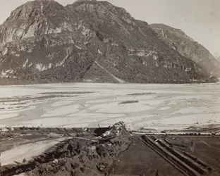 Álbum "Meine weltkriegs - Erinnerungen South-West Front (Caríntia, Itália, Tirol do Sul) (My world war - memories of the South-Western Front in Carinthia, Italy, Trentino-Alto Adige) 31/03/1915-12/11/1918 - Josef Zohles Wien ": o Tagliamento (foto a p/b)