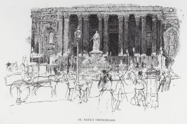 O pátio da igreja de São Paulo (litho)