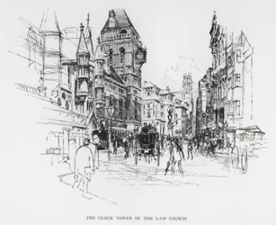 A Torre do Relógio dos Tribunais de Justiça (litho)