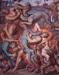 O inferno da Divina Comédia de Dante - Pormenor - Fresco