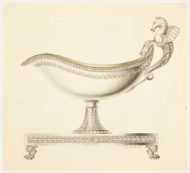 Desenho, Elevação de um Barco de Molhos, 1790-1825