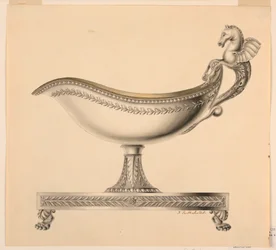 Desenho, Elevação de um Barco de Molhos, 1790-1825