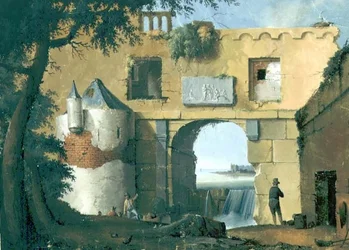 Ruínas em uma paisagem italiana