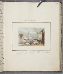 Florence, colada em Thomas Moodys Journal de uma turnê pela Suíça e Itália, 1822 (wc no papel)