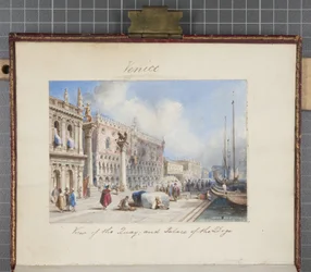 Veneza, colada em Thomas Moodys Journal de uma turnê pela Suíça e Itália, 1822 (wc no papel)