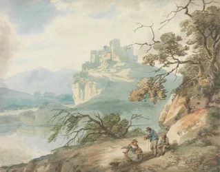 Castelo e Figuras numa Paisagem