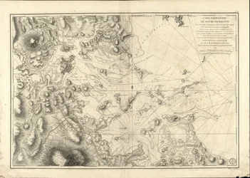 Uma carta particular do porto de Boston, mostrando as sondas, os bancos de areia, as rochas, o amaien e outras direções úteis na navegação.