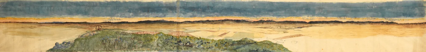 Esboço dos efeitos do eclipse total do sol visto no norte da Espanha, 1860