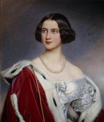 Retrato da Princesa Maria da Prússia (1825-1889) Pintura de Joseph Karl Stieler (1781-1858) (ec.all.) Munique do século XIX. Chateau De Nymphenburg