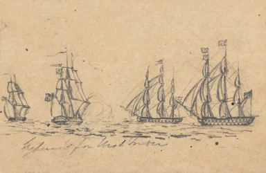 Destinado (?) às Índias Ocidentais: Quatro Navios de Batalha