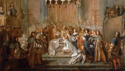 Batismo do Delfim Luís, filho de Luís XIV, celebrado em Saint-Germain-en-Laye, 24 de março de