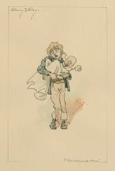 Johnny Tellerby - O Homem Assombrado e o Barganha do Fantasma, em 1920 (caneta e tinta com wc no papel)