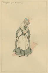 A anfitriã da mansão, c.1920s (caneta e tinta com wc no papel)