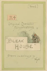 Página de rosto, ilustrações para &39;Bleak House&39;, Parte 1, c.1920s (caneta e tinta com wc no papel)