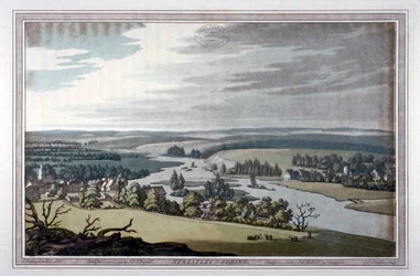 Vista de Streatley e Goring em Berkshire e Oxfordshire, 1793