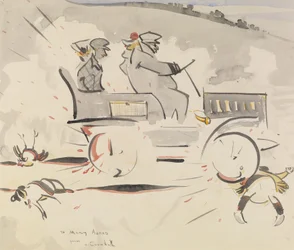 O porco da estrada (lavagem sobre papel)