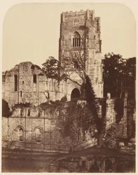 Abadia das Fontes. A Igreja e a Casa do Capítulo, década de 1850.