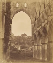 Abadia de Rievaulx. Interior do Coro, década de 1850.
