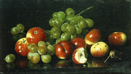 Ainda vida com Crabapples e uvas,