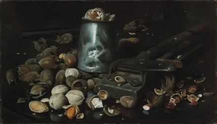 Ainda vida com lata e porcas, c.1886