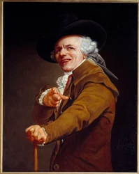 Auto-retrato do artista sob os traços de um zombador Pintura de Joseph Ducreux (1735-1802) 1802 Sol. 0,91x0,72 m - Auto-retrato do artista com um rosto zombeteiro. Pintura de Joseph Ducreux (1735-1802) 1802. 0,91 x 0,72 m. Museu do Louvre, Paris