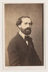 Portret van de schilder Joseph Bellemans, meia figura A Escola de Antuérpia. Cartões de visita de biografias de retratos. Coleção Dupont (título da série)