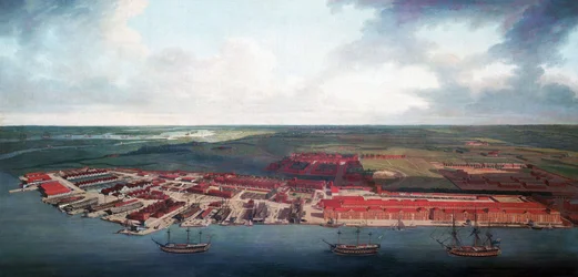 Estaleiro naval de Chatham (Inglaterra), graças à sua localização geográfica, Chatham foi o porto mais importante da Marinha Real Britânica no século XVII, tendo-se tornado, no século XVIII, um importante centro de reparação e manutenção