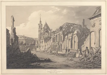 Vista do Convento dos Clarisses em Valenciennes após o Seige