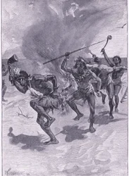 Estavam todos a dançar à volta de uma fogueira (litho)