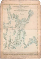 Uma carta do porto de Rhode Island e da baía de Narragansett