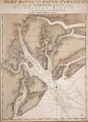 Mapa de Port Royal na Carolina do Sul, Estados Unidos da América