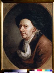"Portrait de Leonhard Euler (1707-1783), mathematicien suisse" Peinture de Joseph Friedrich August Darbes (1747-1810) 18eme siecle Dim. 61,3x47,3 cm Galeria Estadual Tretyakov, Moscou Russie